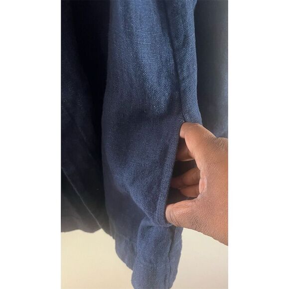 J. Jill XS Blue Linen Open Front Blazer Jacket NWT - Picture 8 of 10